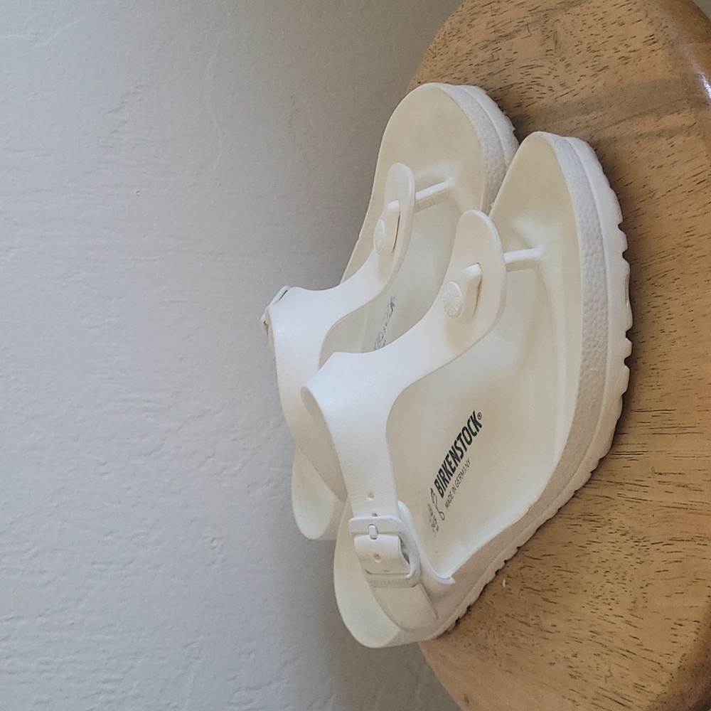 White Gizeh Essentials Foam Birkenstocks Size 38